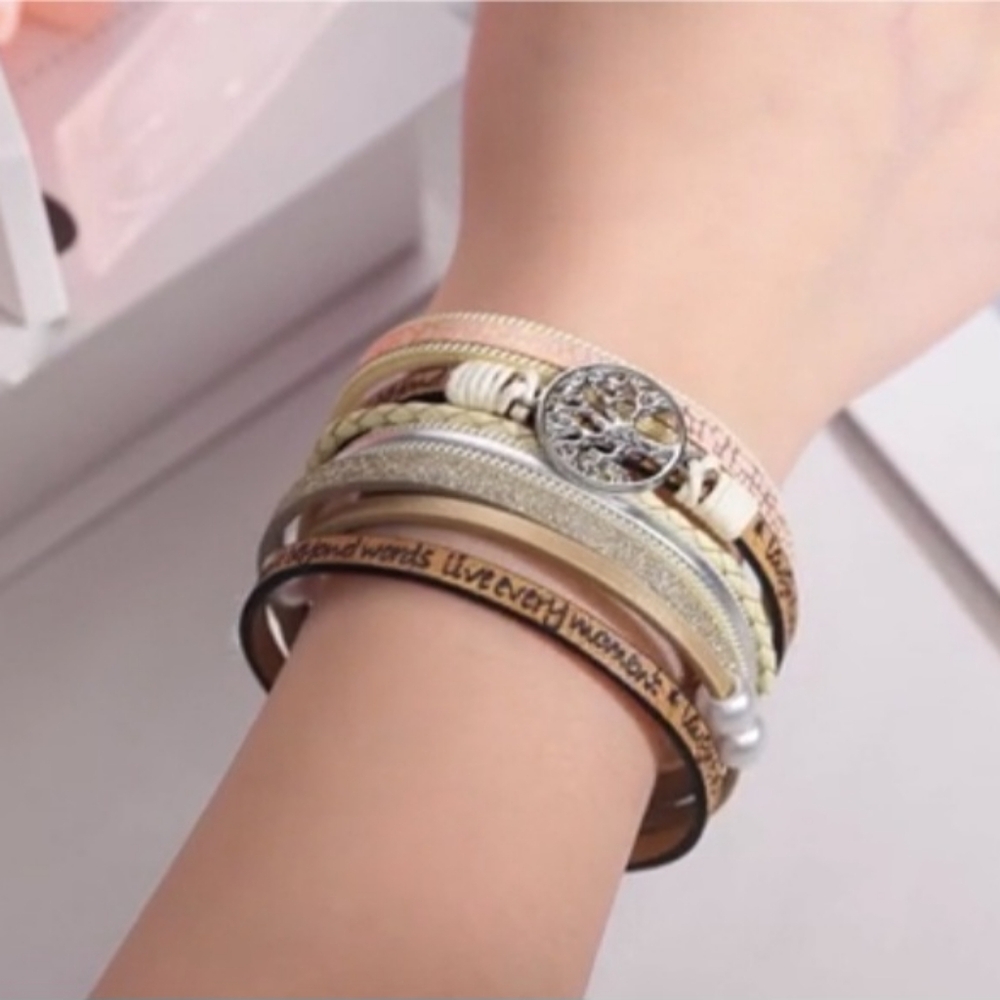 Inspirational Tree of Life Leather Bracelet